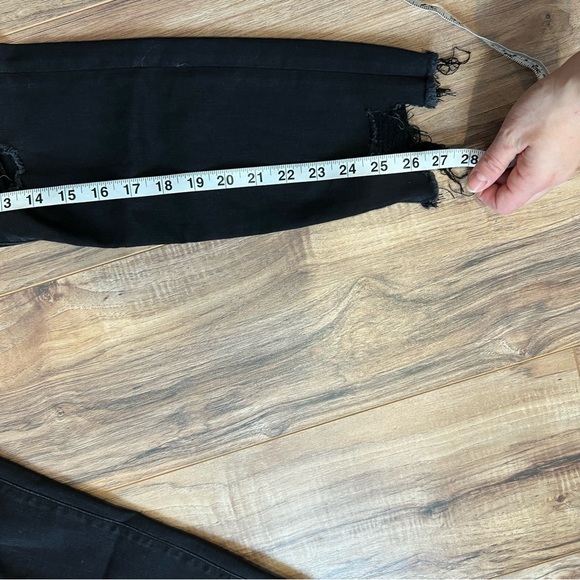 Abercrombie & Fitch High Rise Super Skinny Ankle Distressed Black Jeans - Picture 7 of 11